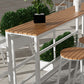 Contemporary Bar Table in Metal and Wood Trestle Base Outdoor Bar Height Table Clearhalo 'Bar Furniture' 'Bar Tables' 'bar_tables' 'furn' 'furn_bar_tables' 'Furniture' 'Kitchen & Dining Furniture' 6098689