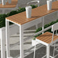 Contemporary Bar Table in Metal and Wood Trestle Base Outdoor Bar Height Table Clearhalo 'Bar Furniture' 'Bar Tables' 'bar_tables' 'furn' 'furn_bar_tables' 'Furniture' 'Kitchen & Dining Furniture' 6098690