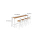 Contemporary Bar Table in Metal and Wood Trestle Base Outdoor Bar Height Table Clearhalo 'Bar Furniture' 'Bar Tables' 'bar_tables' 'furn' 'furn_bar_tables' 'Furniture' 'Kitchen & Dining Furniture' 6098700