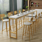 Solid Wood Bar Table Gold and Metal Base Bar Table for Kitchen Living Room 78.7"L x 15.7"W x 41.3"H Without Chairs Clearhalo 'Bar Furniture' 'Bar Tables' 'bar_tables' 'furn' 'furn_bar_tables' 'Furniture' 'Kitchen & Dining Furniture' 6098731