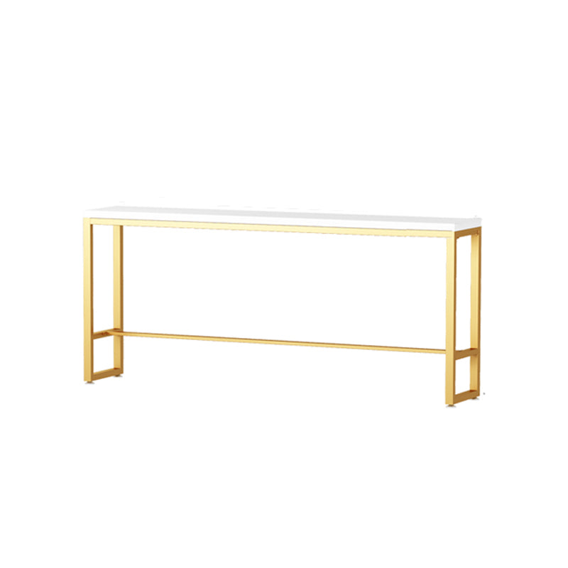 Solid Wood Bar Table Gold and Metal Base Bar Table for Kitchen Living Room Without Chairs Clearhalo 'Bar Furniture' 'Bar Tables' 'bar_tables' 'furn' 'furn_bar_tables' 'Furniture' 'Kitchen & Dining Furniture' 6098733