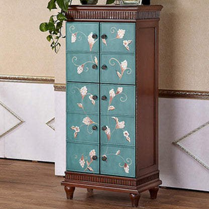 Gabinete de acabado antiguo de acento moderno de mediados de siglo con 2 puertas