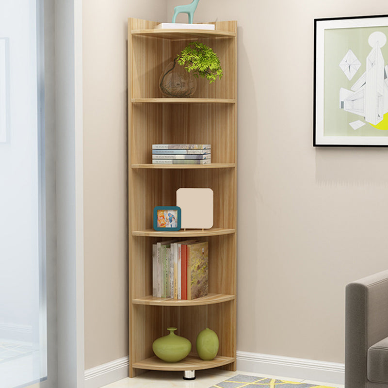 Cassa di accento del triangolo moderno di metà secolo con ripiani in legno 5 mensole