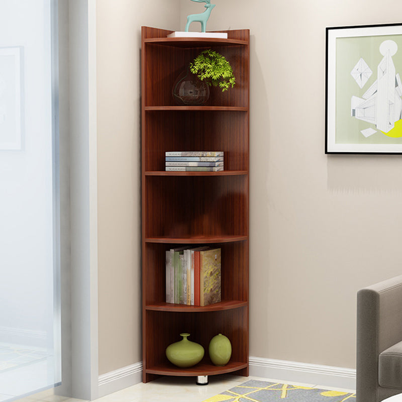 Cassa di accento del triangolo moderno di metà secolo con ripiani in legno 5 mensole