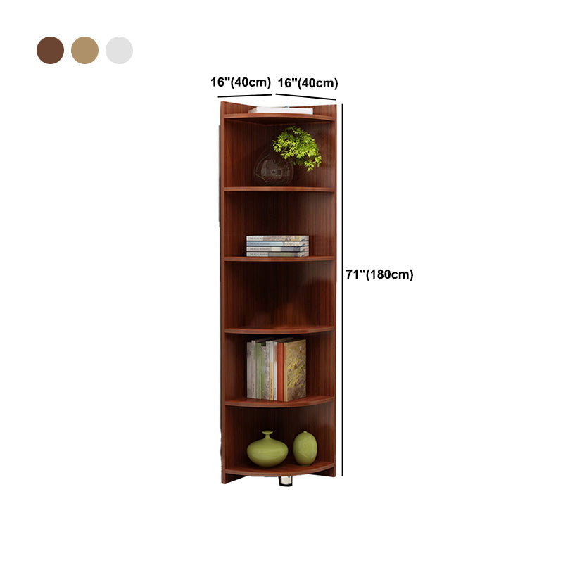 Cassa di accento del triangolo moderno di metà secolo con ripiani in legno 5 mensole