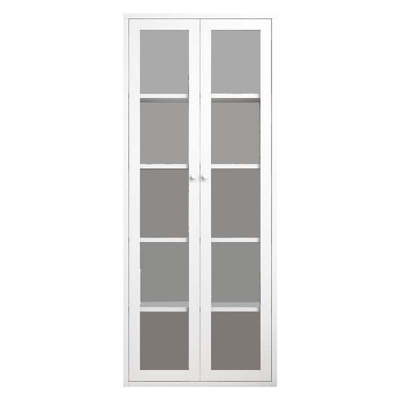 Contemporary Storage Cabinet Antique Finish Side Cabinet with Glass Paned Clearhalo 'Cabinets & Chests' 'cabinets_chests' 'furn' 'furn_cabinets_chests' 'Furniture' 'Living Room Furniture' 6098877