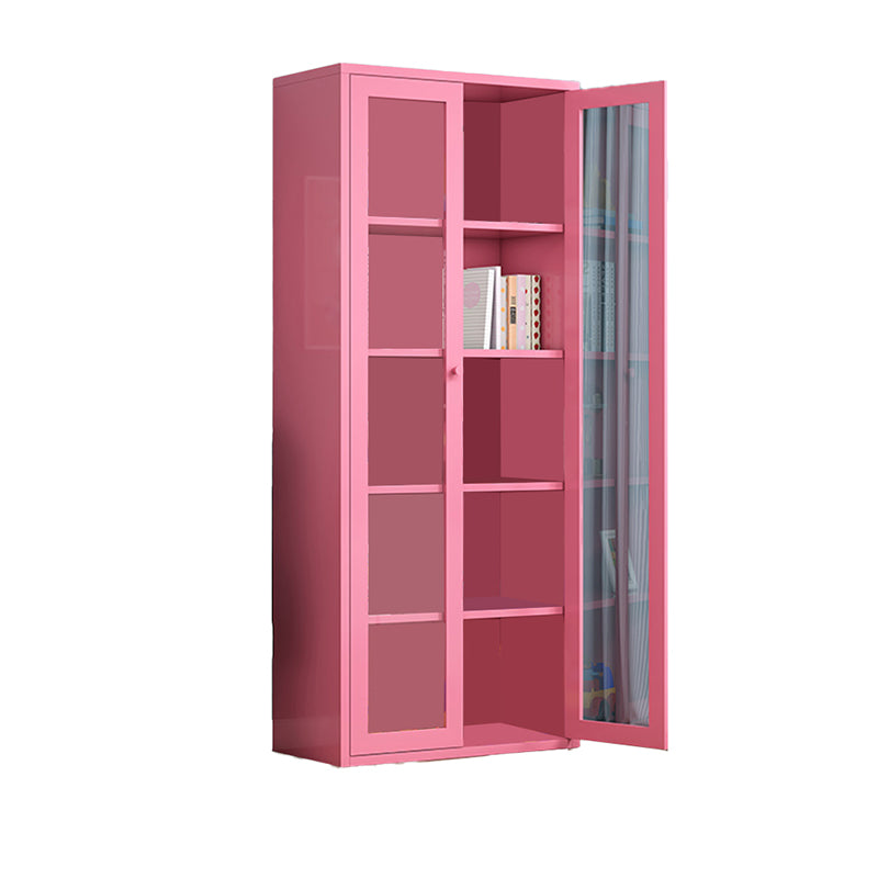 Contemporary Storage Cabinet Antique Finish Side Cabinet with Glass Paned Clearhalo 'Cabinets & Chests' 'cabinets_chests' 'furn' 'furn_cabinets_chests' 'Furniture' 'Living Room Furniture' 6098884