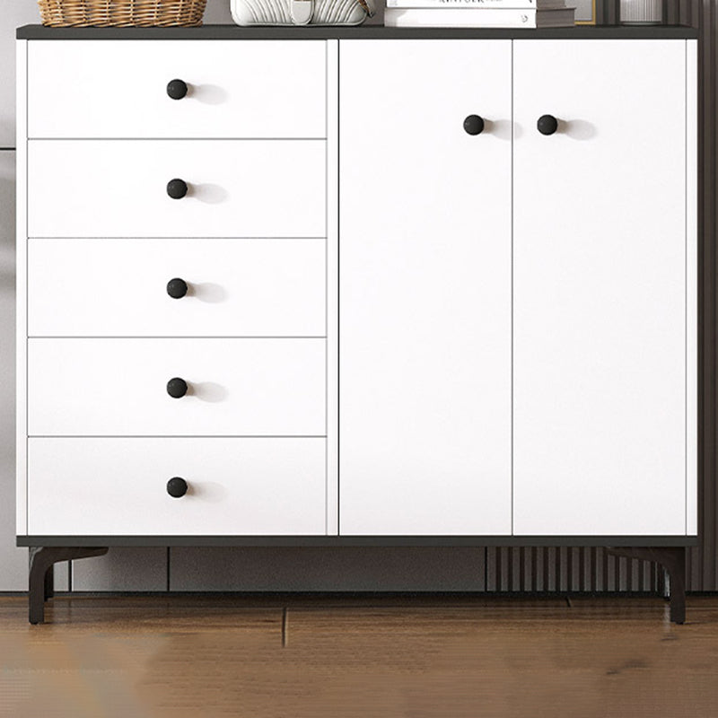 Coffre d'accent contemporain 13,38 "Coffre rectangle de bois de large avec des tiroirs