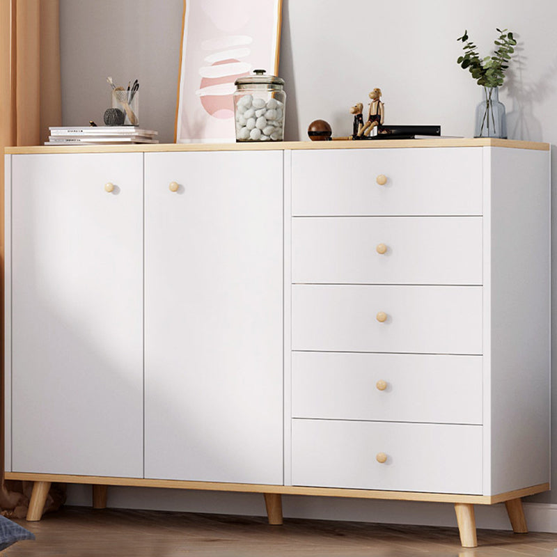 Coffre d'accent contemporain 13,38 "Coffre rectangle de bois de large avec des tiroirs