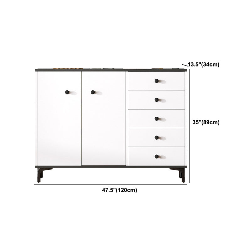 Coffre d'accent contemporain 13,38 "Coffre rectangle de bois de large avec des tiroirs