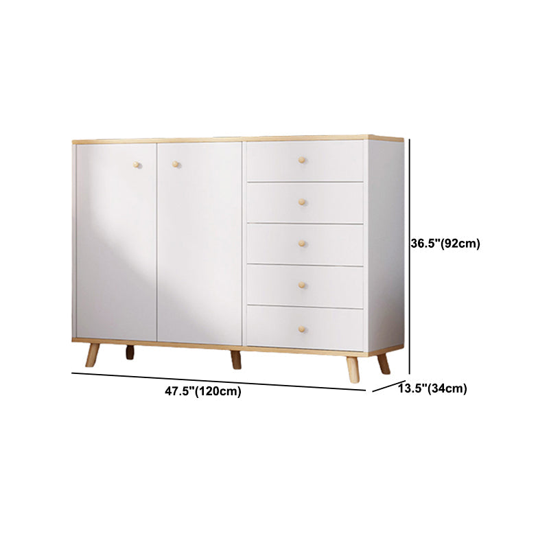 Coffre d'accent contemporain 13,38 "Coffre rectangle de bois de large avec des tiroirs