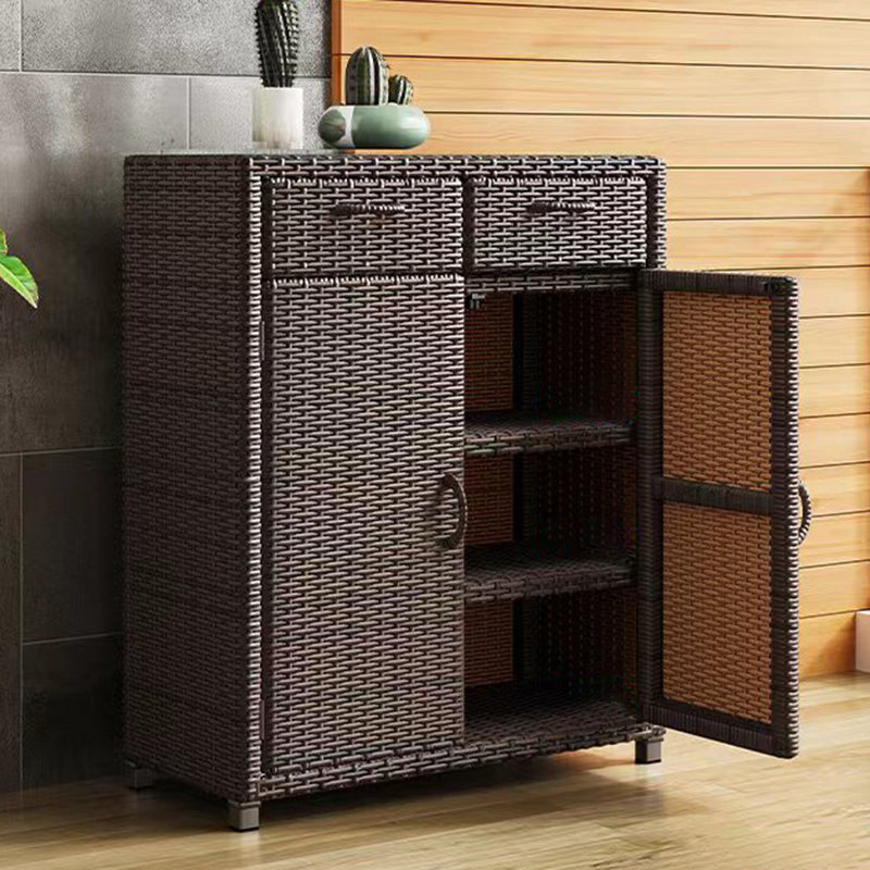 Contemporary Storage Cabinet Square Side Cabinet with Glass Paned 39.4"L x 15.7"W x 39.4"H 2 2 Clearhalo 'Cabinets & Chests' 'cabinets_chests' 'furn' 'furn_cabinets_chests' 'Furniture' 'Living Room Furniture' 6098930