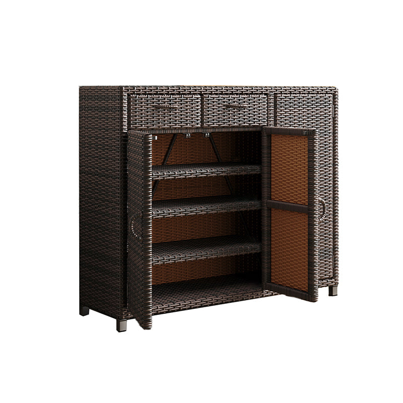 Contemporary Storage Cabinet Square Side Cabinet with Glass Paned Clearhalo 'Cabinets & Chests' 'cabinets_chests' 'furn' 'furn_cabinets_chests' 'Furniture' 'Living Room Furniture' 6098934