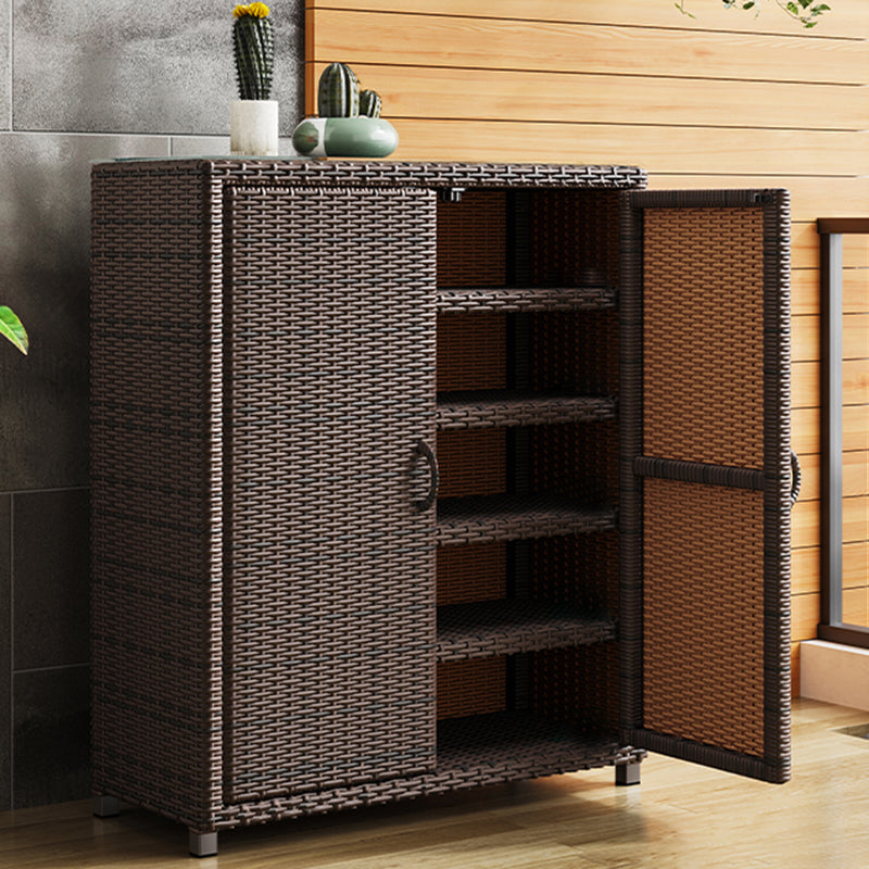 Contemporary Storage Cabinet Square Side Cabinet with Glass Paned 35"L x 16"W x 43"H Drawer Not Included 4 Clearhalo 'Cabinets & Chests' 'cabinets_chests' 'furn' 'furn_cabinets_chests' 'Furniture' 'Living Room Furniture' 6098937