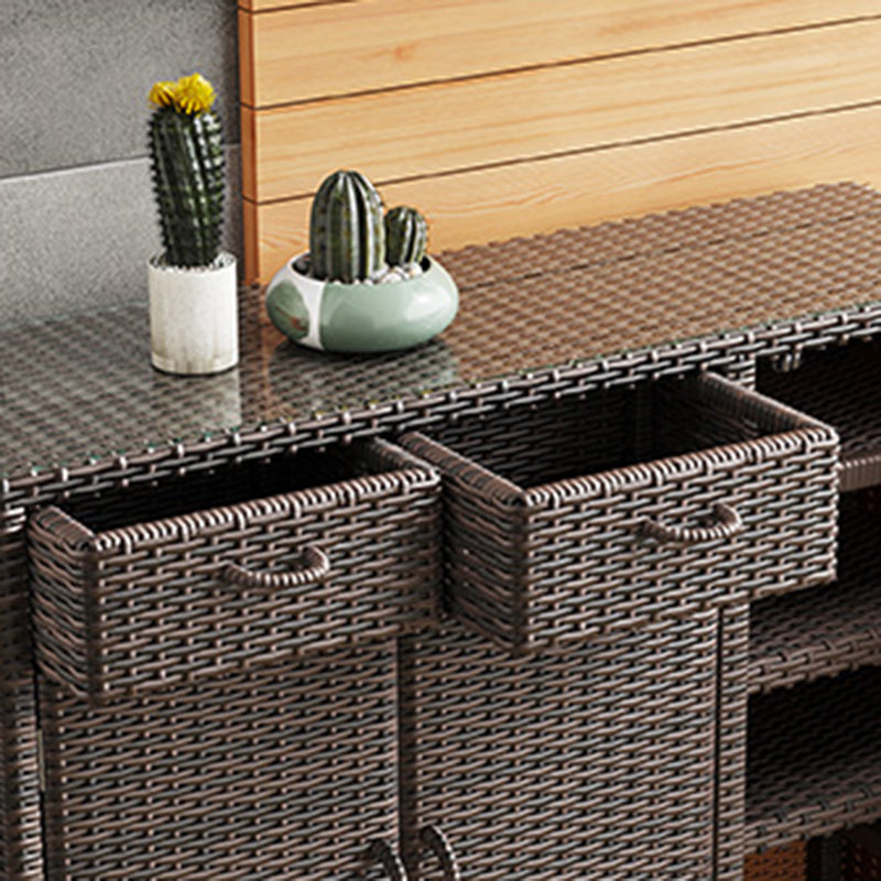 Contemporary Storage Cabinet Square Side Cabinet with Glass Paned Clearhalo 'Cabinets & Chests' 'cabinets_chests' 'furn' 'furn_cabinets_chests' 'Furniture' 'Living Room Furniture' 6098942