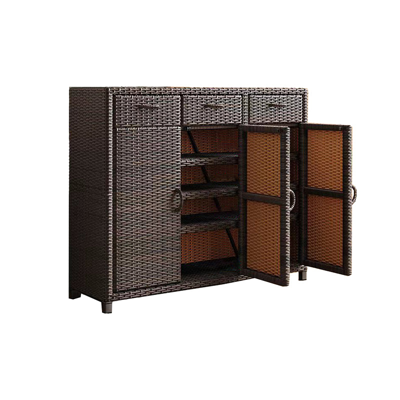 Contemporary Storage Cabinet Square Side Cabinet with Glass Paned Clearhalo 'Cabinets & Chests' 'cabinets_chests' 'furn' 'furn_cabinets_chests' 'Furniture' 'Living Room Furniture' 6098943