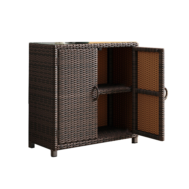 Contemporary Storage Cabinet Square Side Cabinet with Glass Paned Clearhalo 'Cabinets & Chests' 'cabinets_chests' 'furn' 'furn_cabinets_chests' 'Furniture' 'Living Room Furniture' 6098947