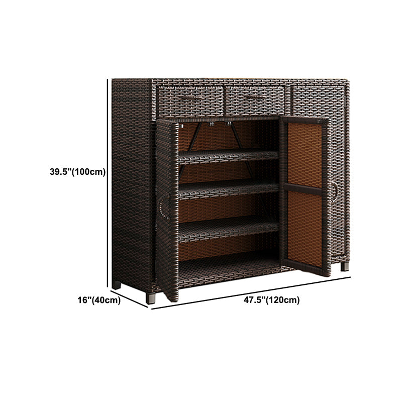 Contemporary Storage Cabinet Square Side Cabinet with Glass Paned Clearhalo 'Cabinets & Chests' 'cabinets_chests' 'furn' 'furn_cabinets_chests' 'Furniture' 'Living Room Furniture' 6098949