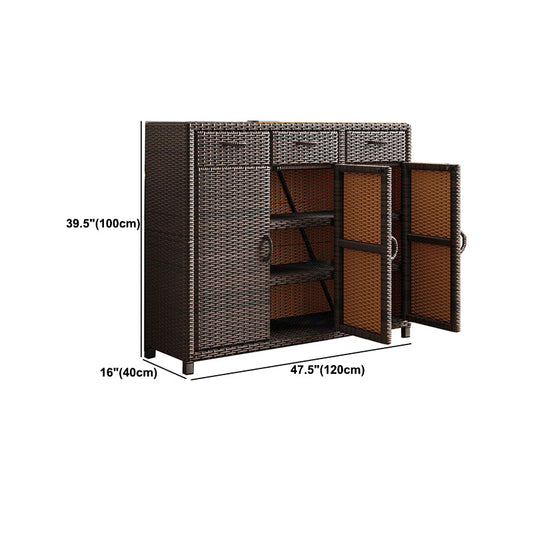 Contemporary Storage Cabinet Square Side Cabinet with Glass Paned Clearhalo 'Cabinets & Chests' 'cabinets_chests' 'furn' 'furn_cabinets_chests' 'Furniture' 'Living Room Furniture' 6098951