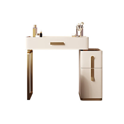 Glambraun Glass Top Waschtisch 25,6 "W 3 Schubladen Schminktisch mit Spiegel & Stuhl