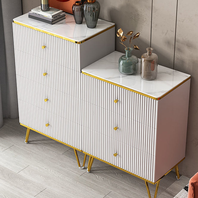 White Accent Chest 15.74" Wide Chest with Drawers, Water Resistant Clearhalo 'Cabinets & Chests' 'cabinets_chests' 'furn' 'furn_cabinets_chests' 'Furniture' 'Living Room Furniture' 6099031