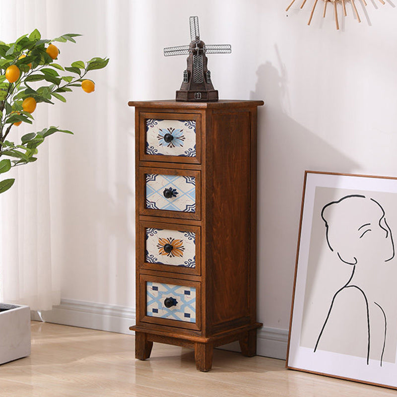 Chef d'accent moderne du milieu du siècle 11.81 "Coffre standard du rectangle de large avec des tiroirs