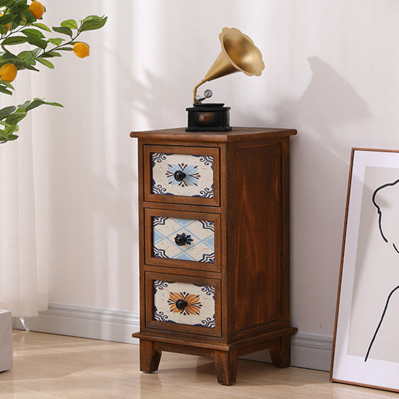 Chef d'accent moderne du milieu du siècle 11.81 "Coffre standard du rectangle de large avec des tiroirs