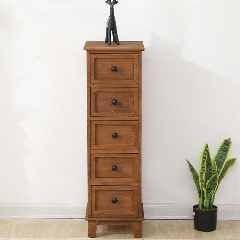 Chef d'accent moderne du milieu du siècle 11.81 "Coffre standard du rectangle de large avec des tiroirs