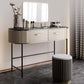 2 Storage Drawers Dresser with Mirror & Padded Stool Contemporary Stone Top Vanity Clearhalo 'Bedroom Furniture' 'furn' 'furn_makeup_vanities' 'Furniture' 'Makeup Vanities' 'makeup_vanities' 6099142