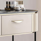 2 Storage Drawers Dresser with Mirror & Padded Stool Contemporary Stone Top Vanity Clearhalo 'Bedroom Furniture' 'furn' 'furn_makeup_vanities' 'Furniture' 'Makeup Vanities' 'makeup_vanities' 6099149