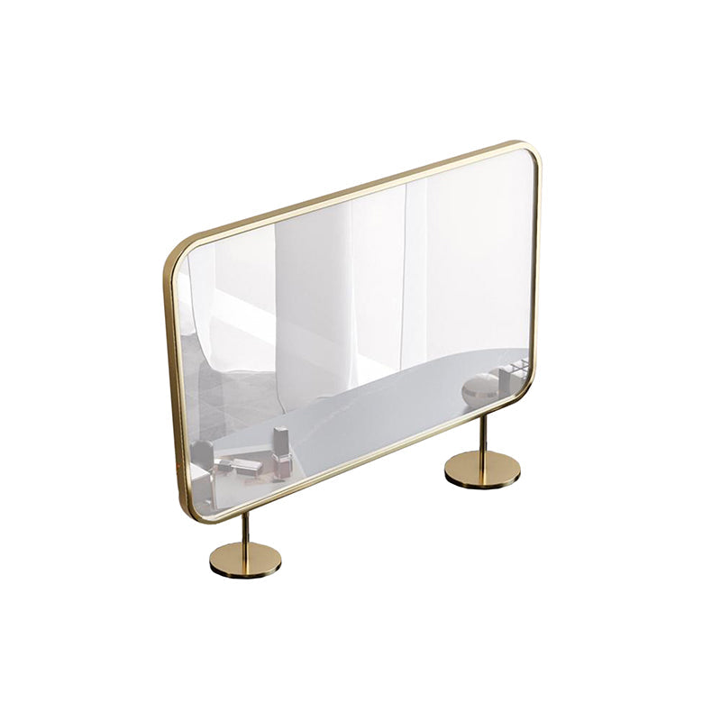 2 Storage Drawers Dresser with Mirror & Padded Stool Contemporary Stone Top Vanity Clearhalo 'Bedroom Furniture' 'furn' 'furn_makeup_vanities' 'Furniture' 'Makeup Vanities' 'makeup_vanities' 6099151