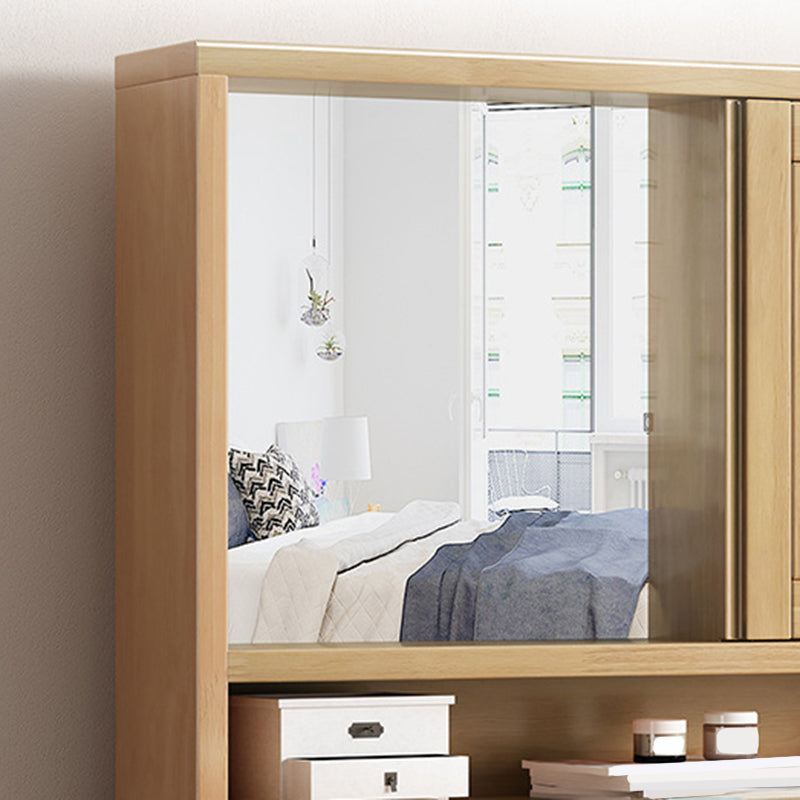 Juego de taburetes de tocador de maquillaje de madera maciza de tocador de tocador con espejo nórdico