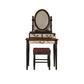 Victorian Vanity Set Solid Wood Drawers Included Makeup Dressing Table With Mirror & Stool Makeup Vanity & Stools 31"L x 16"W x 61"H Walnut+Black Clearhalo 'Bedroom Furniture' 'furn' 'furn_makeup_vanities' 'Furniture' 'Makeup Vanities' 'makeup_vanities' 6099179