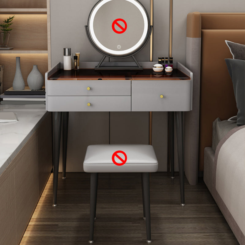 2 Stücke Eitelkeitssatz Glaspop Make-up Eitelkeitstisch in Grau