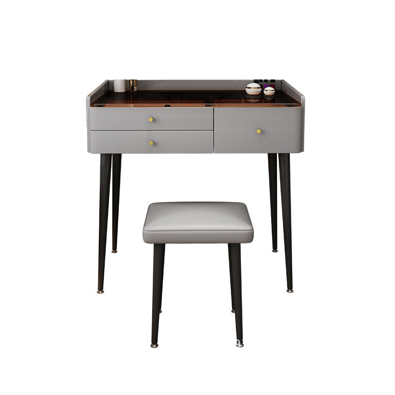 2 Stücke Eitelkeitssatz Glaspop Make-up Eitelkeitstisch in Grau