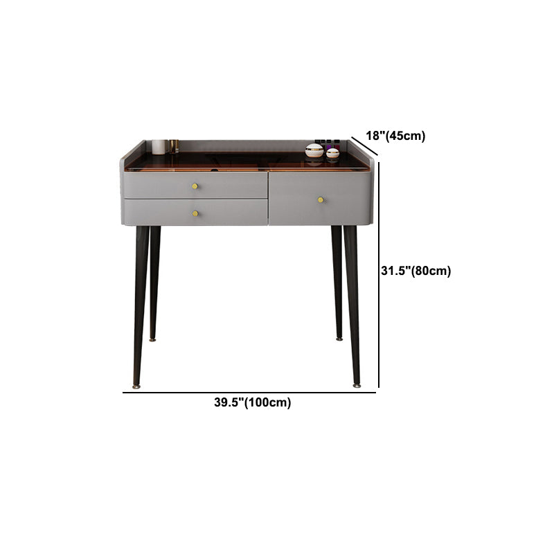 2 Stücke Eitelkeitssatz Glaspop Make-up Eitelkeitstisch in Grau