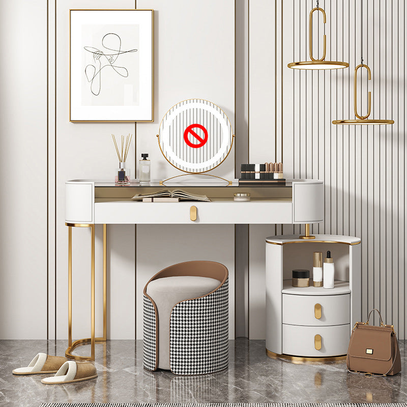 Contemporaneo a 3 cassetti tavolo da toeletta da toeletta per vetro Top -trucco Vanity scrivania