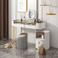 Contemporaneo a 3 cassetti tavolo da toeletta da toeletta per vetro Top -trucco Vanity scrivania