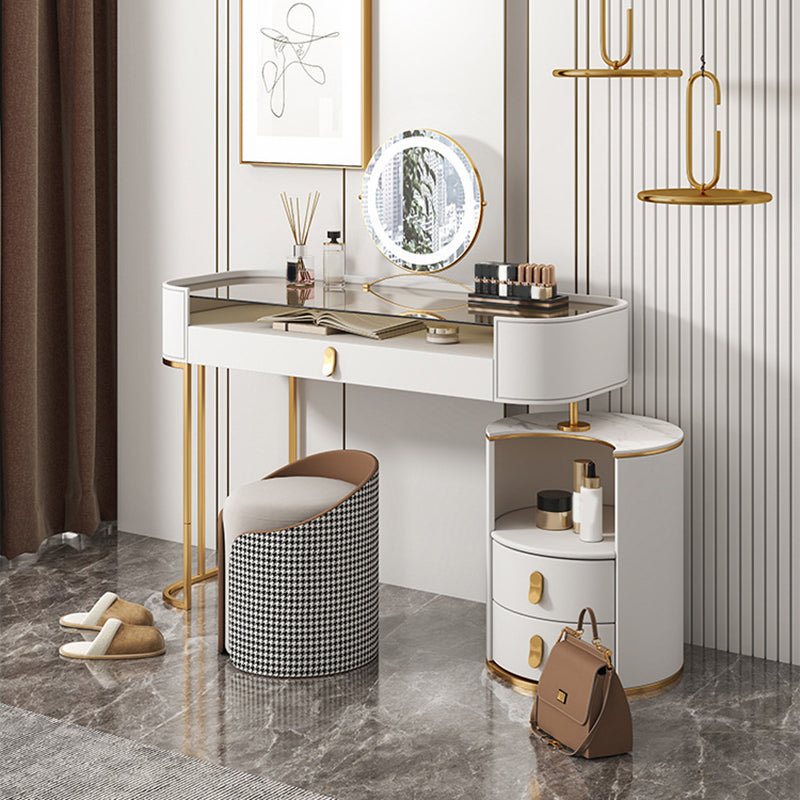 Contemporaneo a 3 cassetti tavolo da toeletta da toeletta per vetro Top -trucco Vanity scrivania