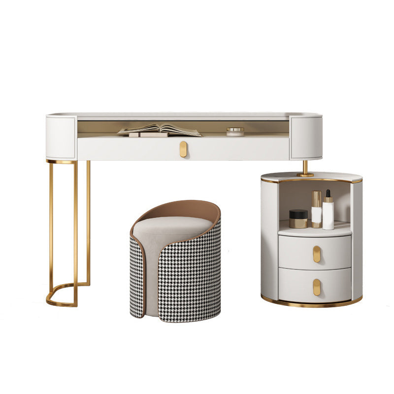 Contemporaneo a 3 cassetti tavolo da toeletta da toeletta per vetro Top -trucco Vanity scrivania