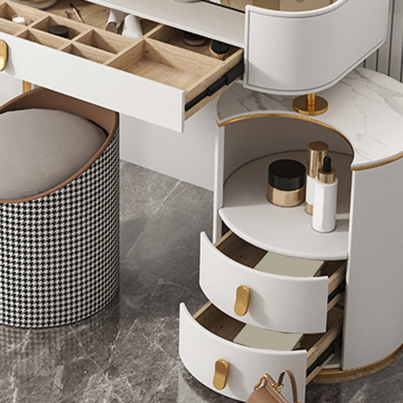 Contemporaneo a 3 cassetti tavolo da toeletta da toeletta per vetro Top -trucco Vanity scrivania