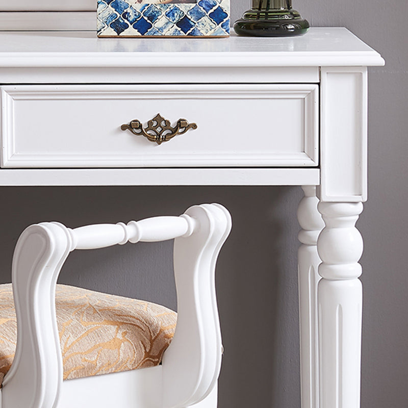 29,9 "hoher 2-DRAWER-Vanity Make-up-Tisch Set Victorian Wood Dresser in Weiß