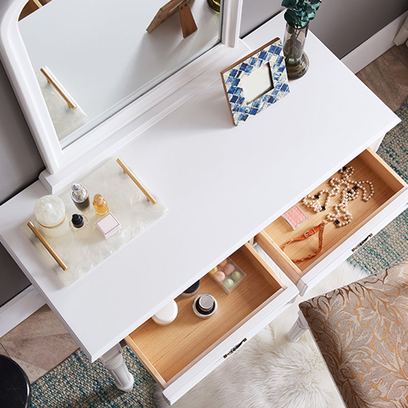 29,9 "hoher 2-DRAWER-Vanity Make-up-Tisch Set Victorian Wood Dresser in Weiß