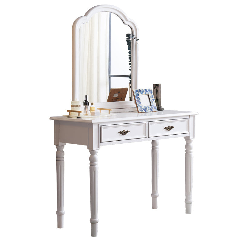 29,9 "hoher 2-DRAWER-Vanity Make-up-Tisch Set Victorian Wood Dresser in Weiß