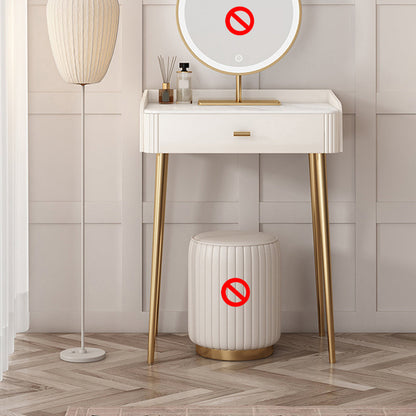 Contemporary White Slate Dresser 31.1-In High Vanity Dressing Table Set with Drawers