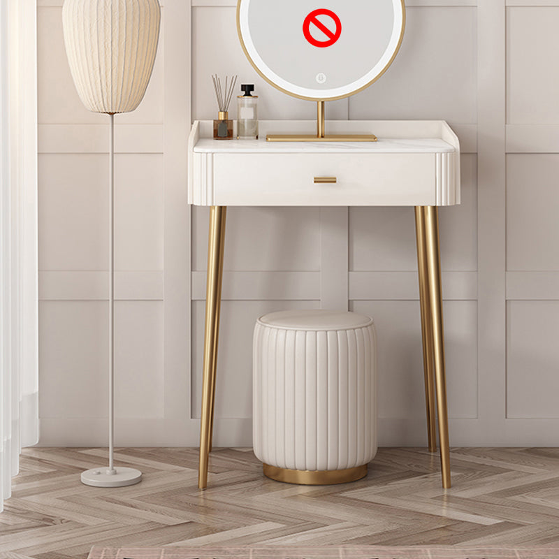 Contemporary White Slate Dresser 31.1-In High Vanity Dressing Table Set with Drawers