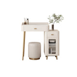 Contemporary White Slate Dresser 31.1-In High Vanity Dressing Table Set with Drawers