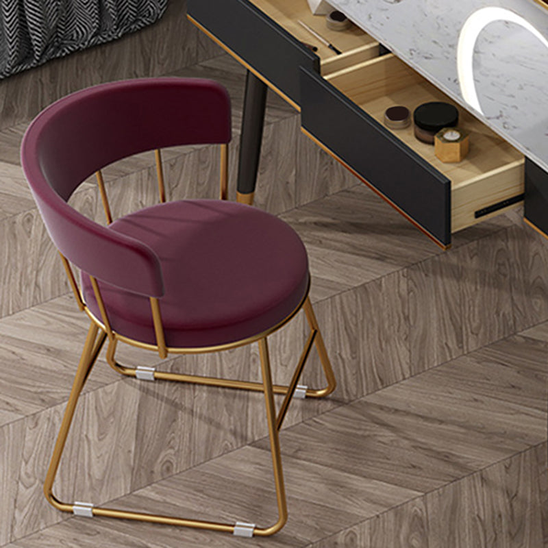 Contemporary Wooden Makeup Vanity Set Slate Top 2-Drawer Dressing Table Vanity Stool None Red Clearhalo 'Bedroom Furniture' 'furn' 'furn_makeup_vanities' 'Furniture' 'Makeup Vanities' 'makeup_vanities' 6099352