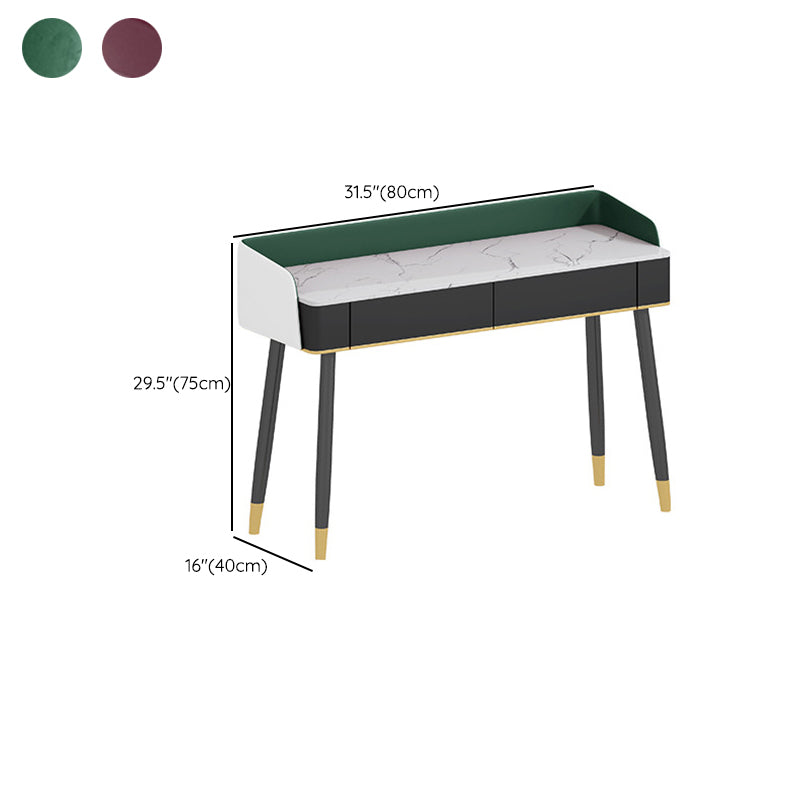 Contemporary Wooden Makeup Vanity Set Slate Top 2-Drawer Dressing Table Clearhalo 'Bedroom Furniture' 'furn' 'furn_makeup_vanities' 'Furniture' 'Makeup Vanities' 'makeup_vanities' 6099372