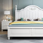 French Country White Standard Bed 46.45" High Bed with Headboard
